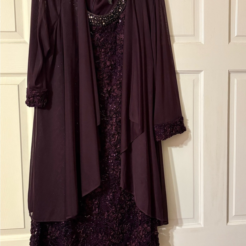 R & M Richards Purple Midi Dress with Jacket